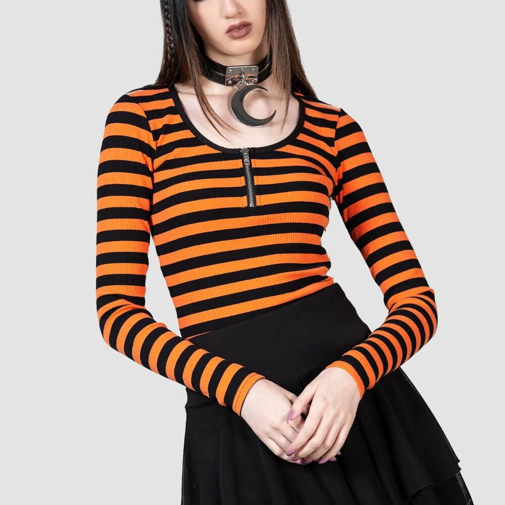 🎃 Killstar Izora Pumpkin Ribbed L/S Top 🎃 - Picture 2 of 5